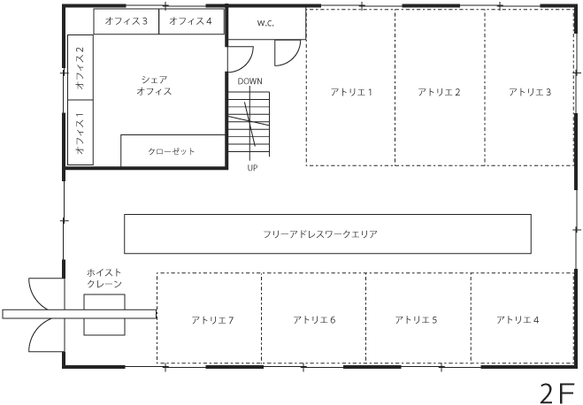 シェアアトリエ　東大阪の間取り図