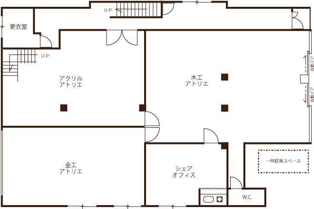 シェアアトリエ　今川の間取り図